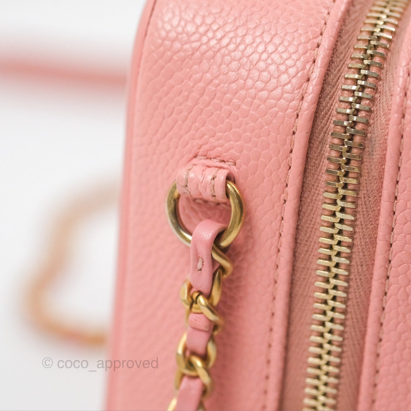 Chanel Quilted Small CC Filigree Vanity Case Dusty Pink Caviar Gold Hardware