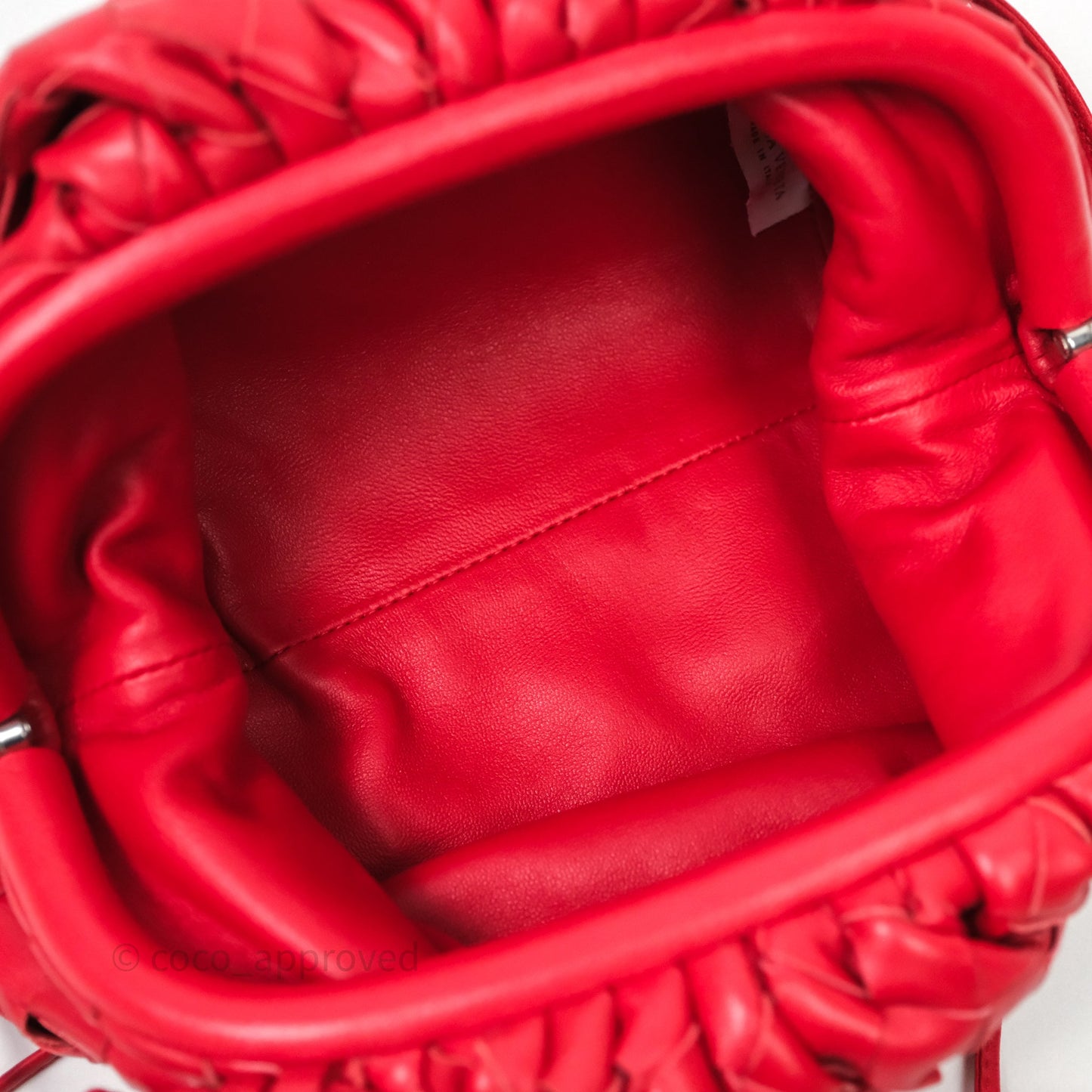 Bottega Veneta Mini Pouch Red Intrecciato Lambskin