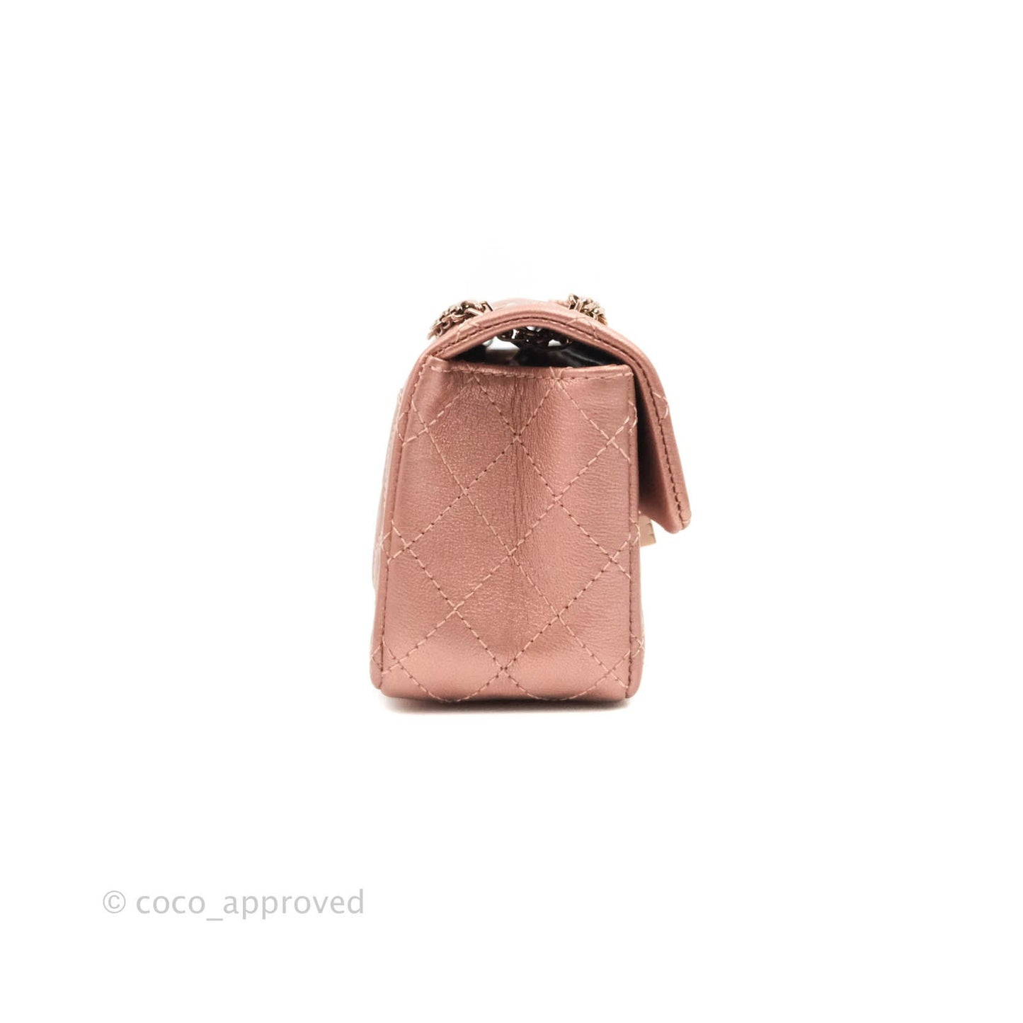 Chanel Mini Reissue 224 Metallic Calfskin Rose Gold