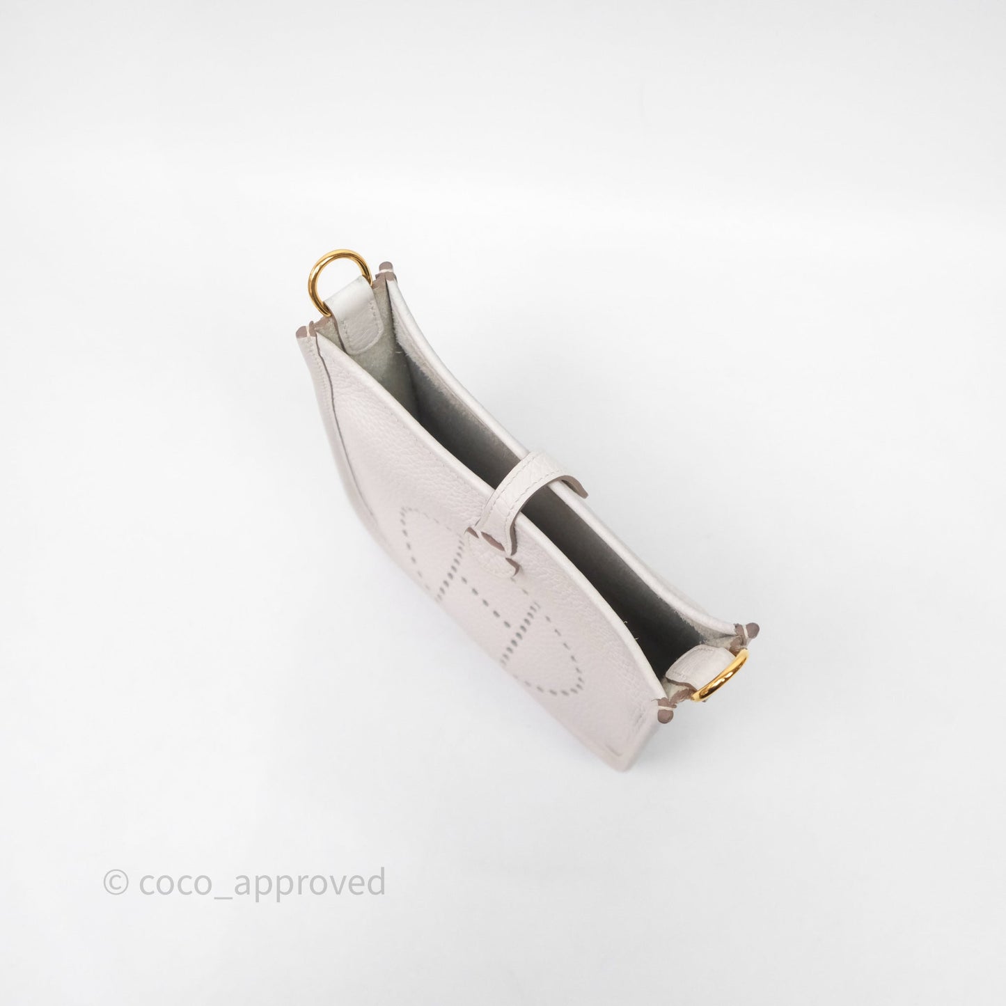 Hermès Mini Evelyne 16 Gris Pale M4 Clemence Gold Hardware