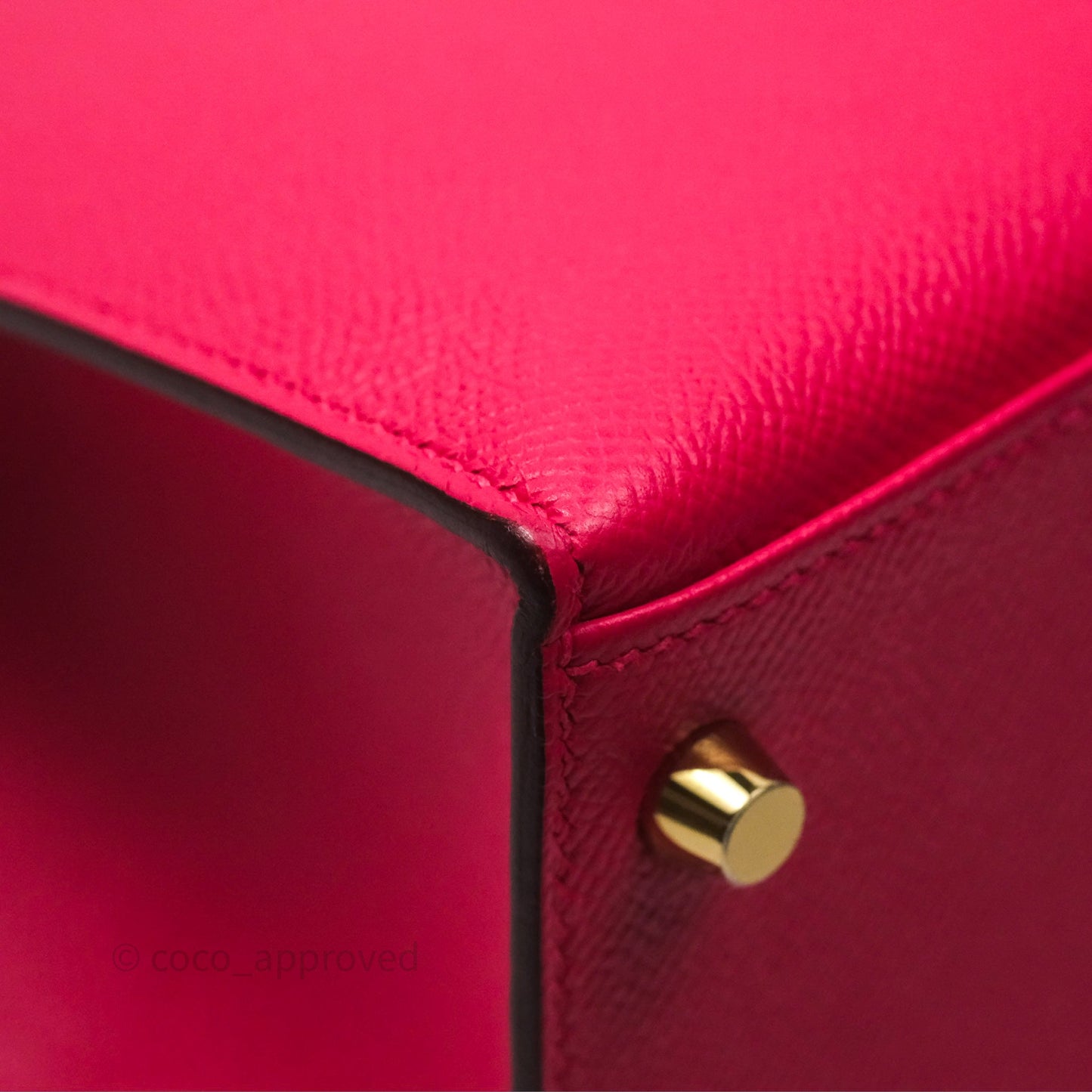 Hermès Kelly 28 Sellier Rose Extreme I6 Epsom Gold Hardware