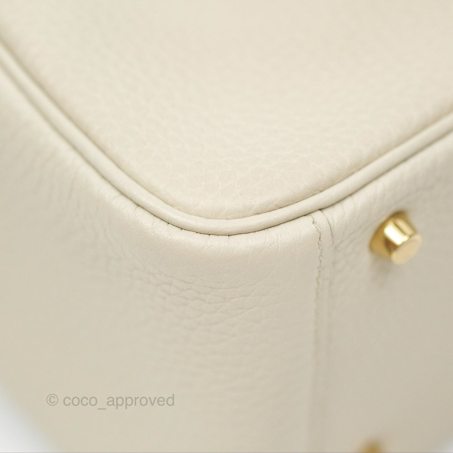 Hermès Mini Lindy 20 Beton Clemence Gold Hardware