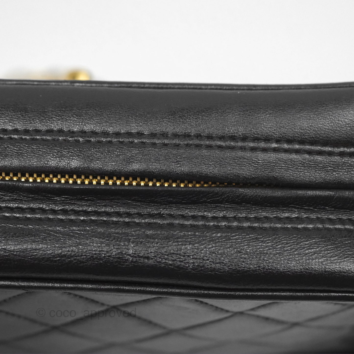 Chanel Vintage Diana Fringe Camera Bag Black Lambskin 24K Gold Hardware