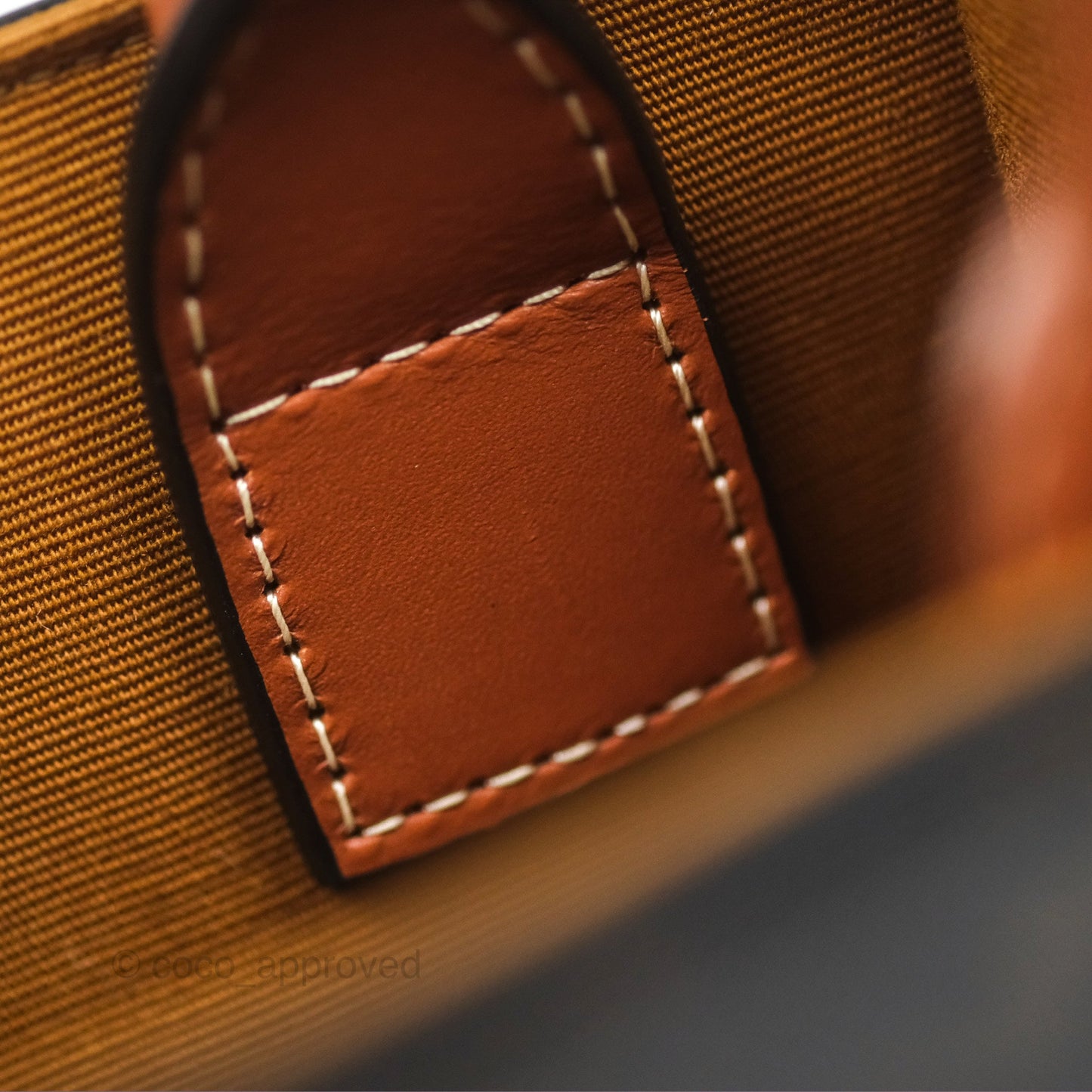 Celine Mini Vertical Cabas Bag Triomphe Canvas Tan