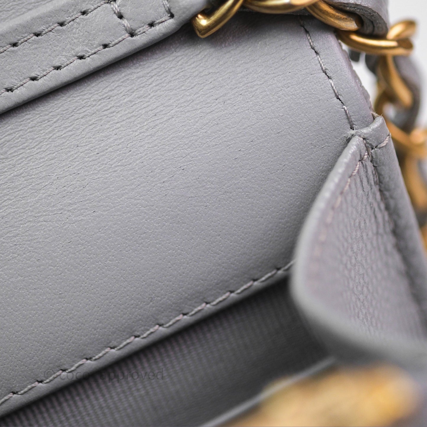 Chanel Wallet On Chain WOC Adjustable CC Chain Grey Caviar Aged Gold Hardware