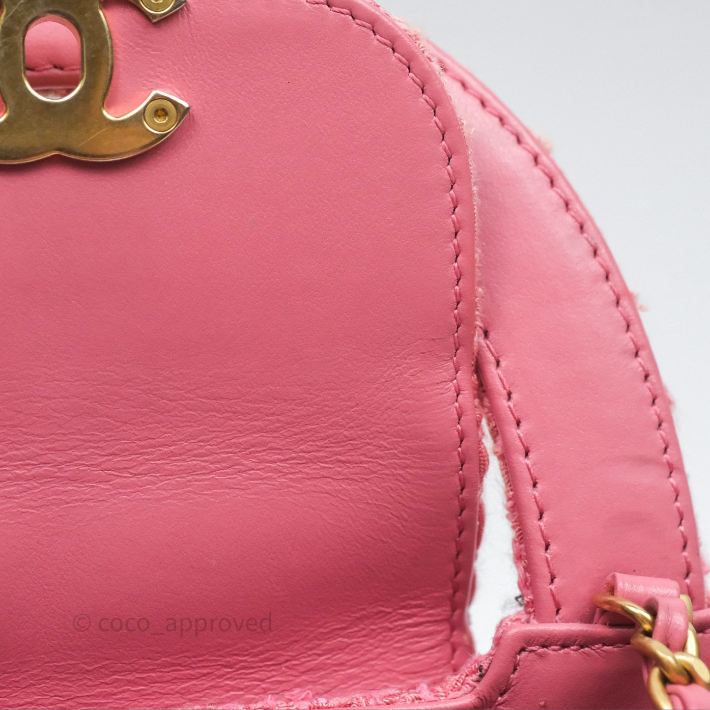 Chanel Kelly Bag Pink Tweed Aged Gold Hardware