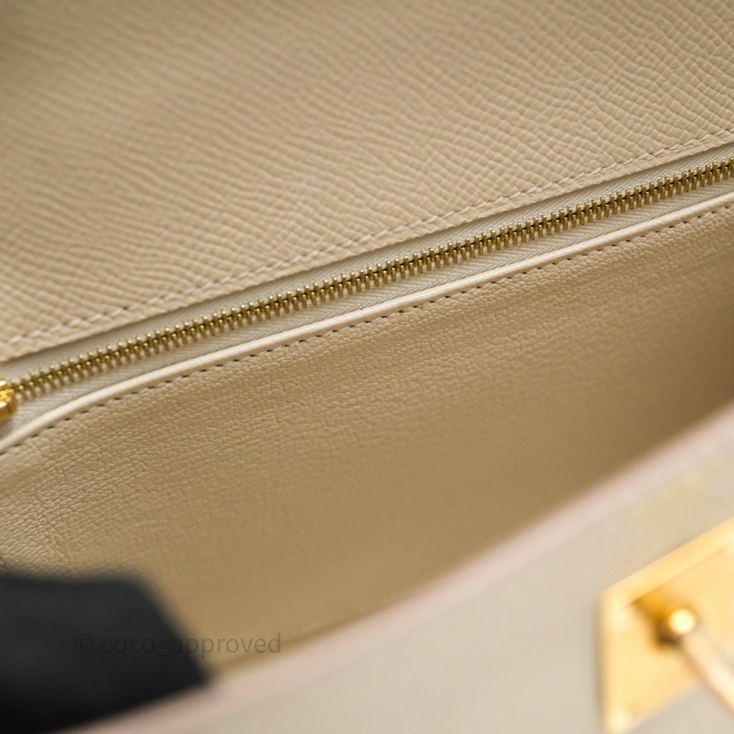 Hermes Kelly 25 Craie Epsom Gold Hardware