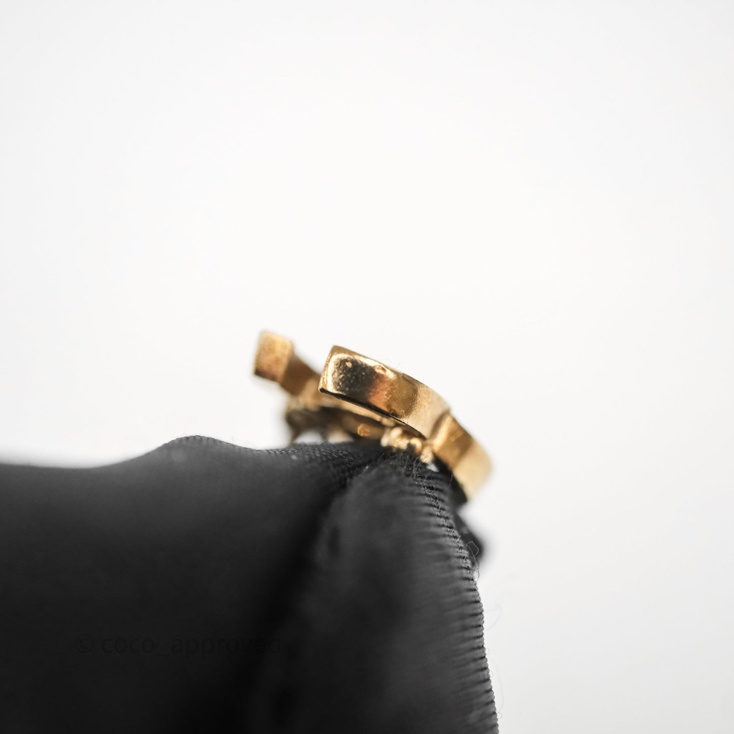 Chanel Crystal Star CC Drop Earrings Gold Tone 23K