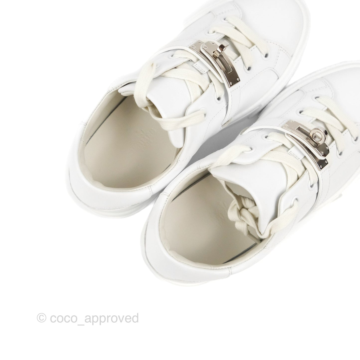 Hermès Day Sneaker Kelly Blanc Palladium Size 35.5