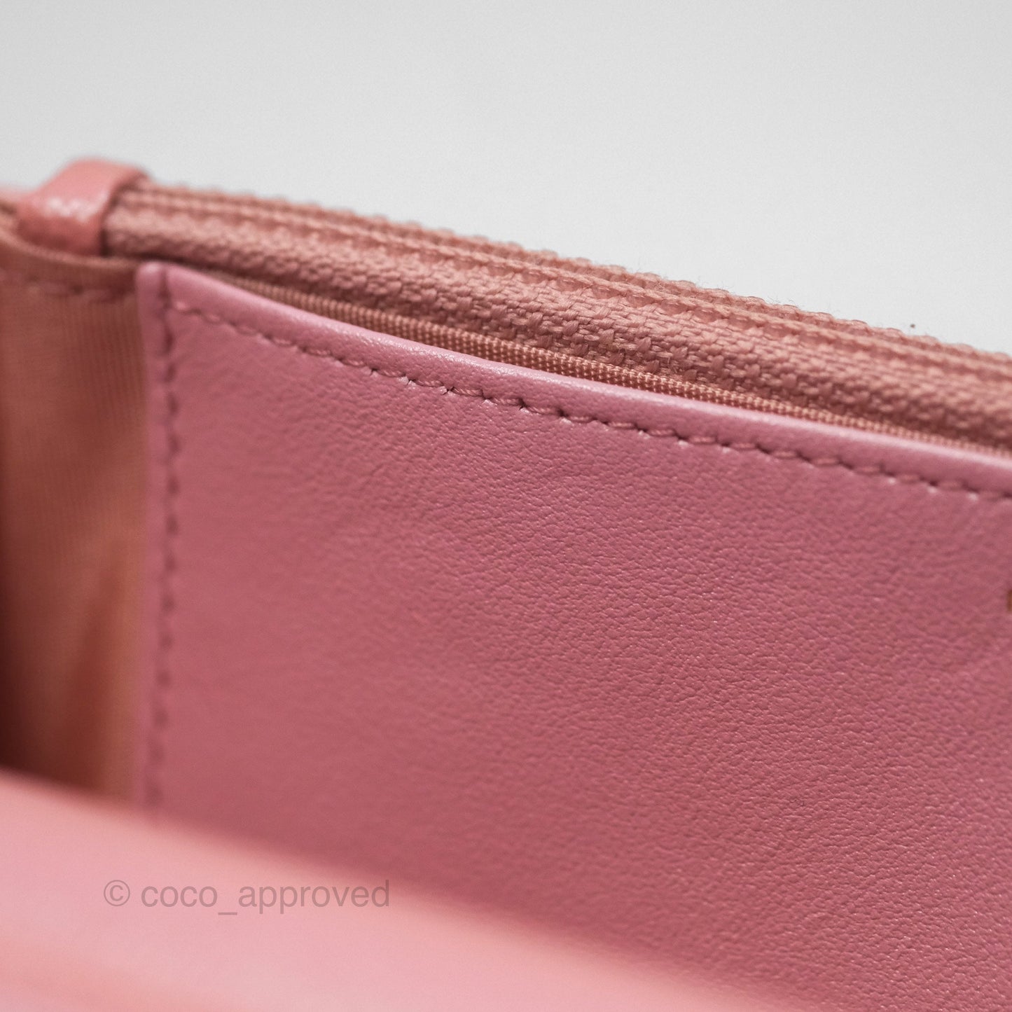 Chanel Classic Quilted Wallet on Chain WOC Iridescent Pink Caviar Gold Hardware