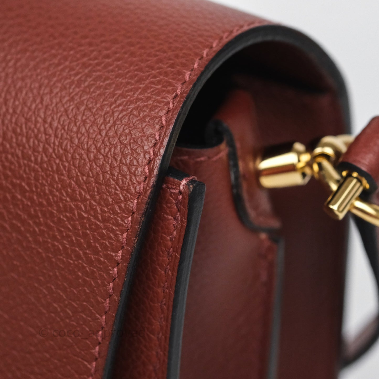 Hermès Mini Roulis Rouge H 55 Evercolor Gold Hardware