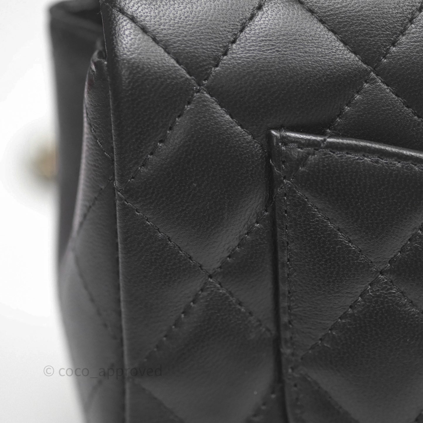 Chanel Mini Rectangular Flap Quilted Black White Lambskin Gold Hardware