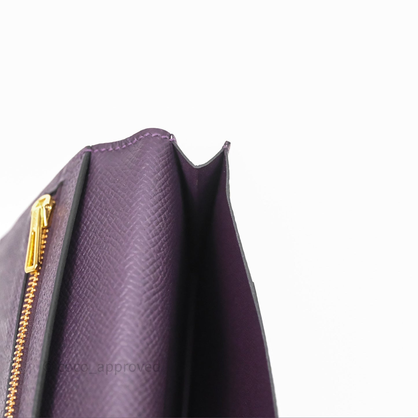 Hermès Bearn Soufflet Wallet Raisin 59 Epsom Gold Hardware