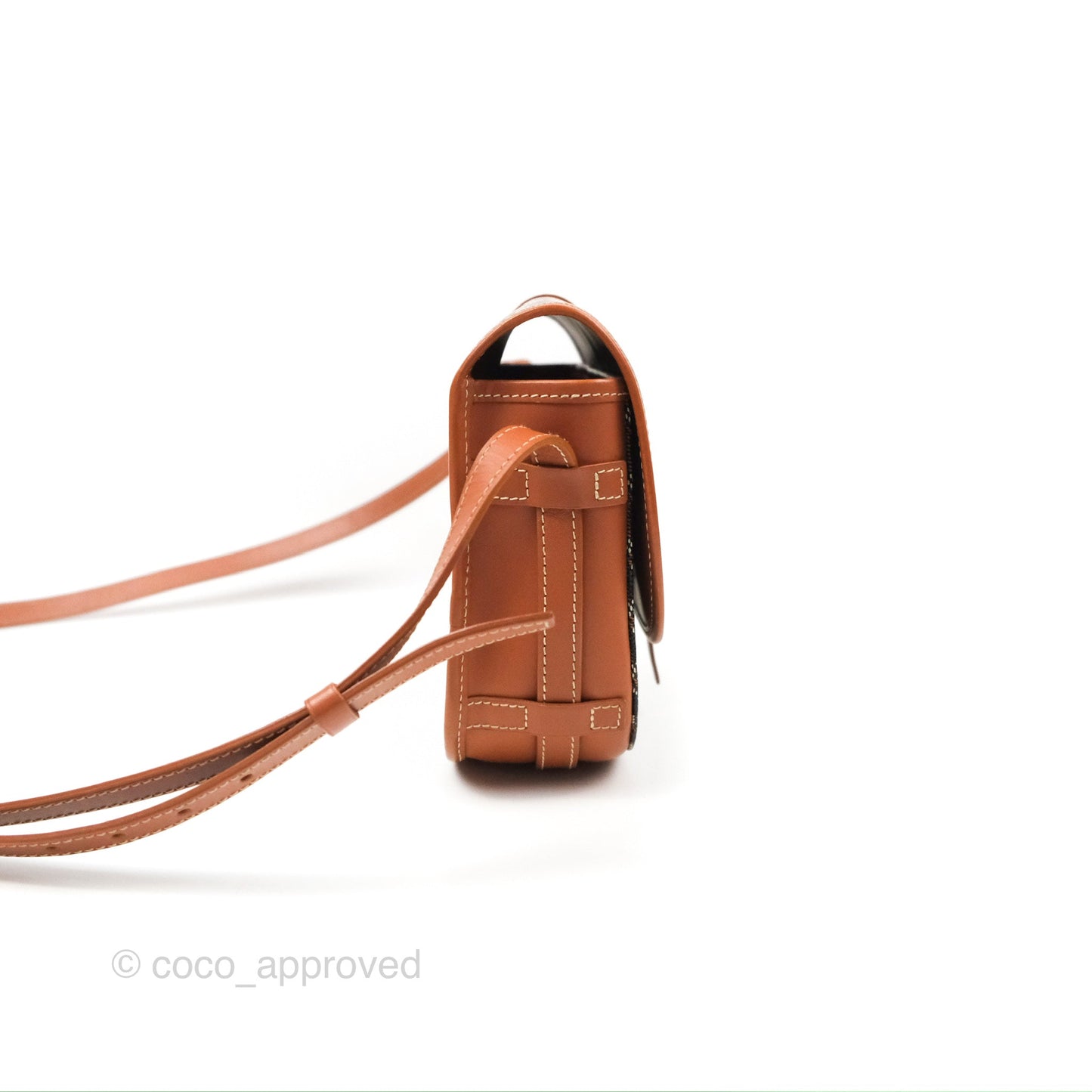 Goyard Belvedere II PM Messenger Bag Black Tan Goyardine