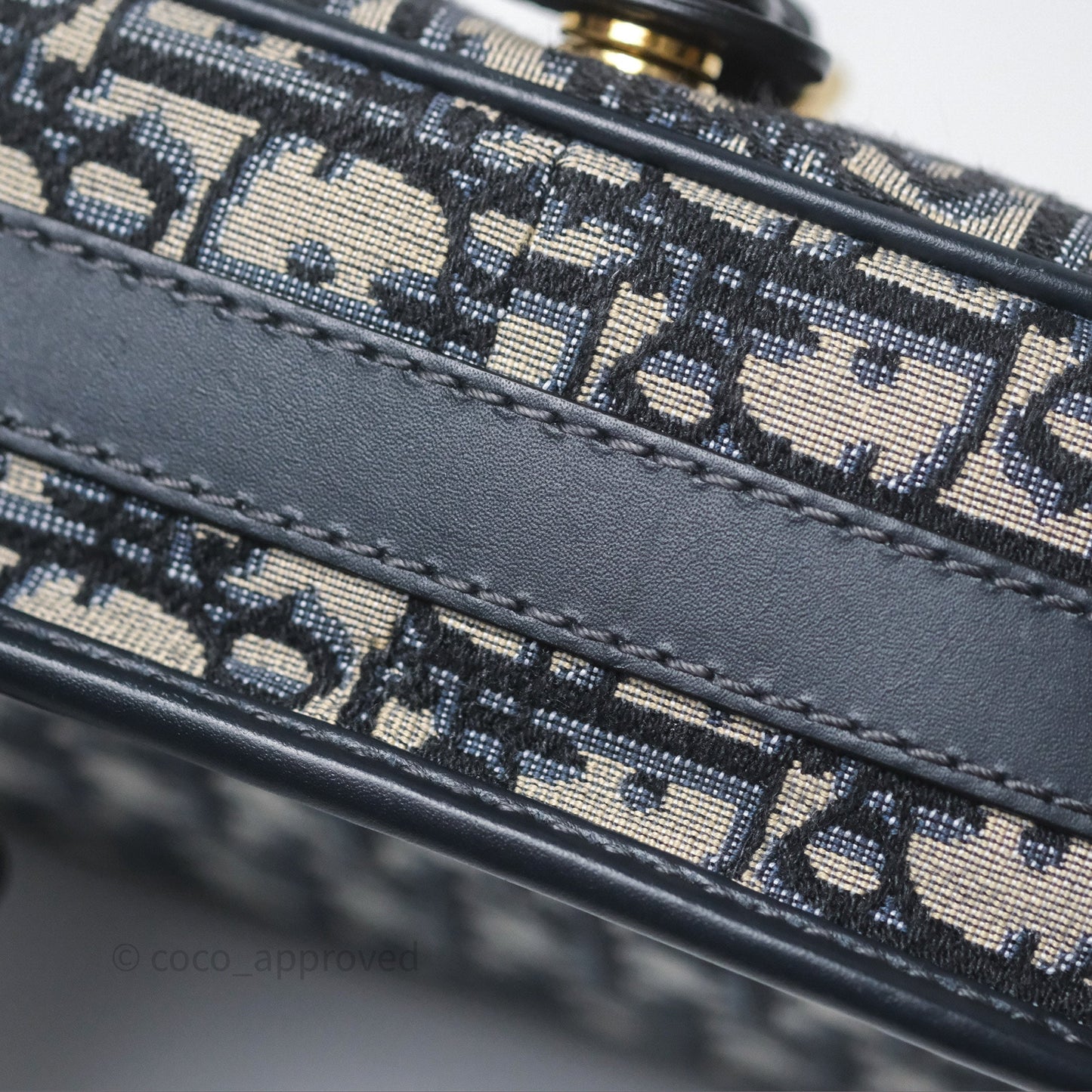 Christian Dior Medium Bobby Bag Blue Oblique Jacquard Canvas