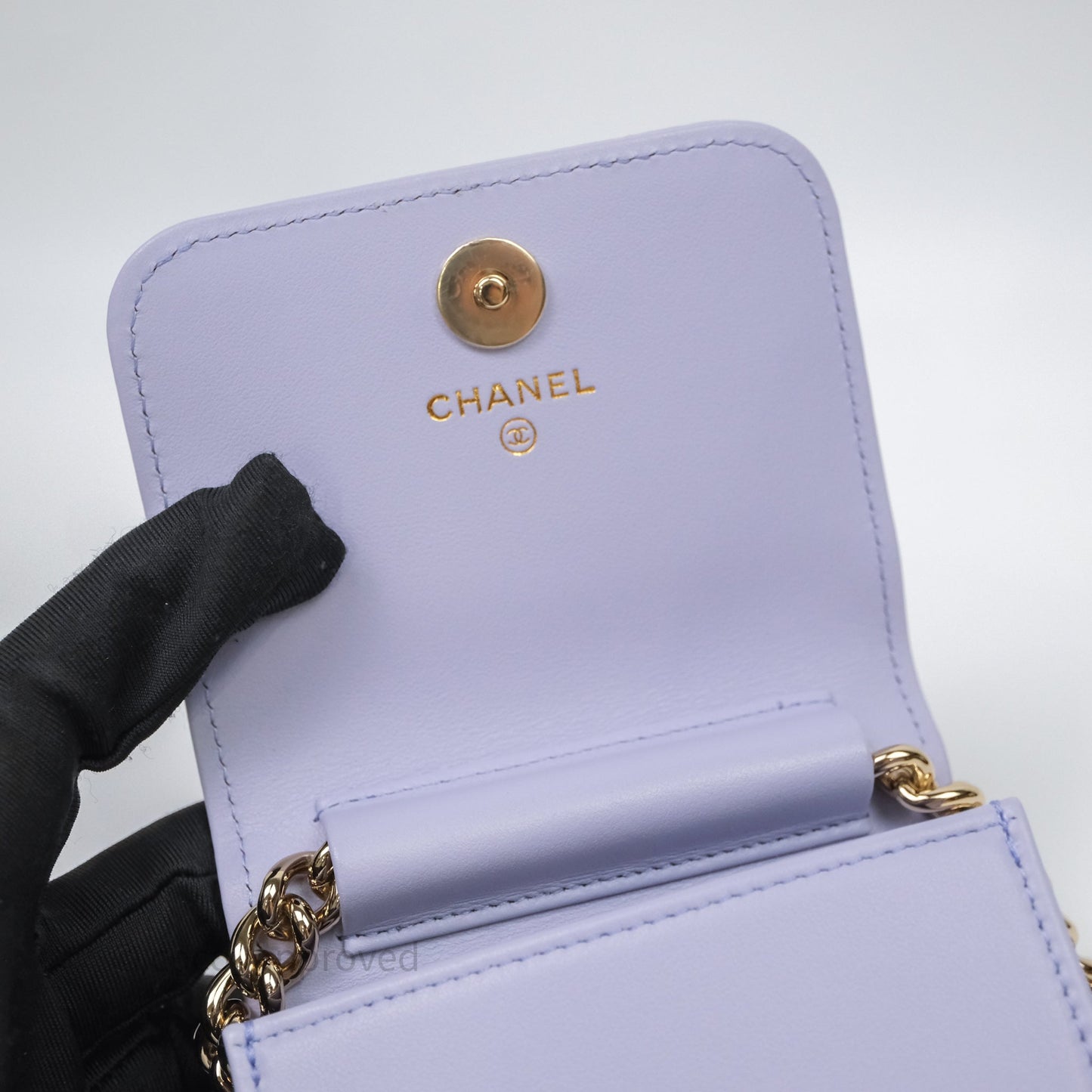 Chanel Quilted Boy Belt Bag Purple Caviar Gold Hardware
