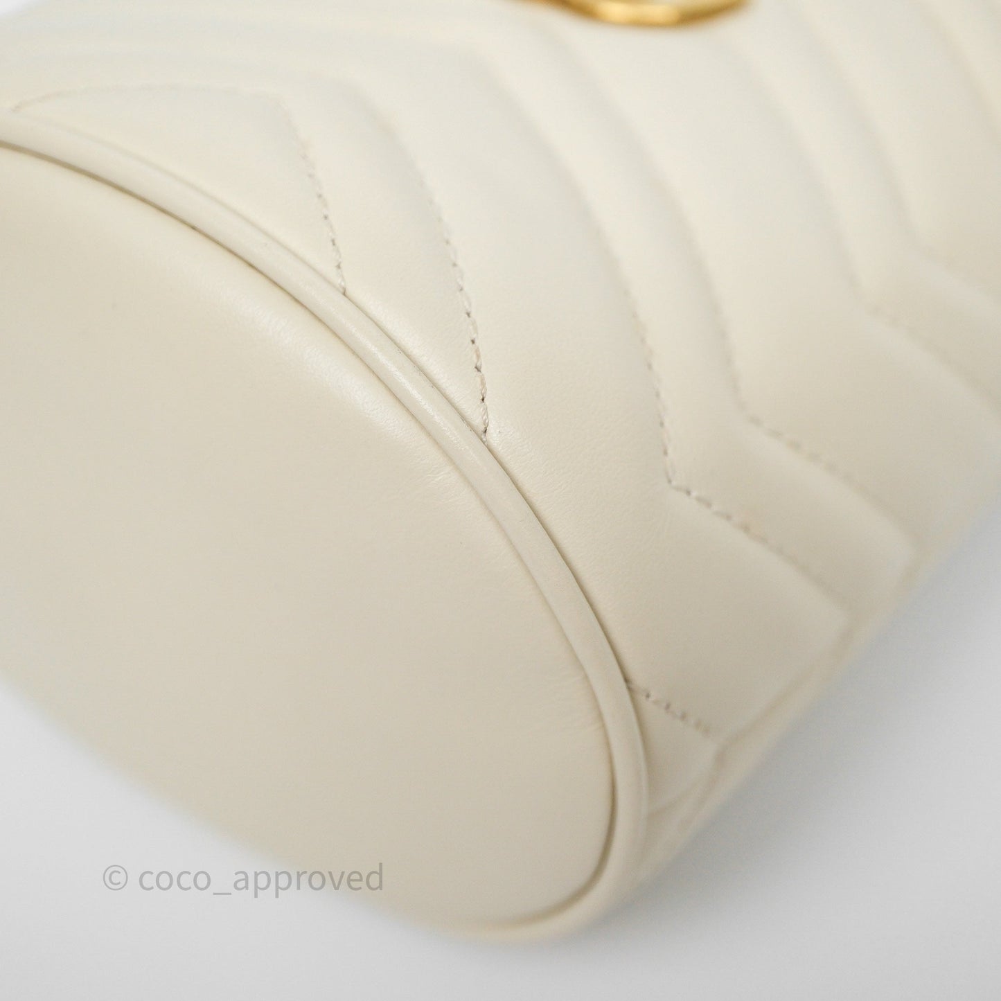 Gucci GG Marmont Mini Bucket Bag Ivory Leather