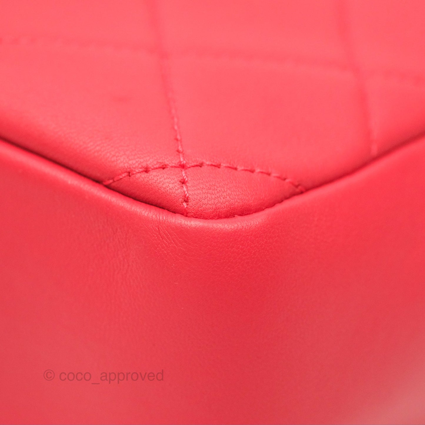 Chanel Quilted Resin Bi-Color Chain Flap Bag Dark Pink Lambskin