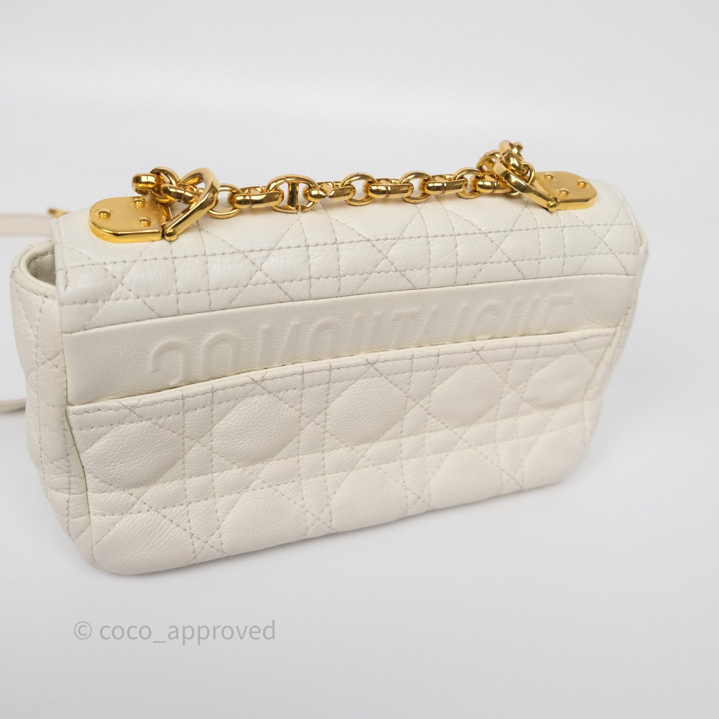 Dior Small Caro Bag Latte Supple Cannage Calfskin