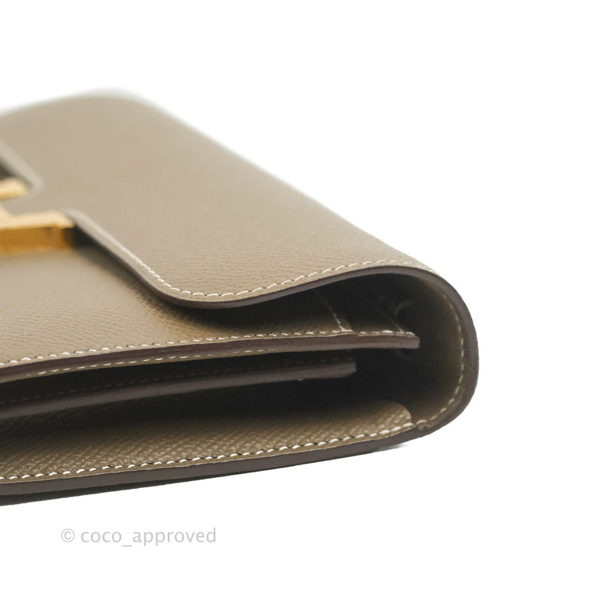Hermès Constance Long To Go Wallet Etoupe Epsom Gold Hardware