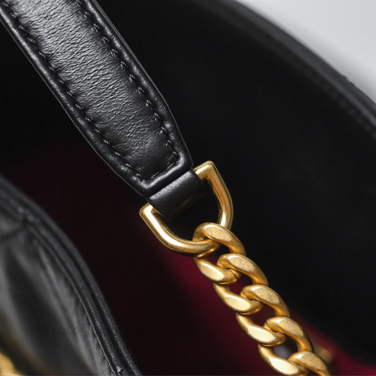 Chanel Enamel CC Bucket Bag Black Lambskin Gold Hardware 22P