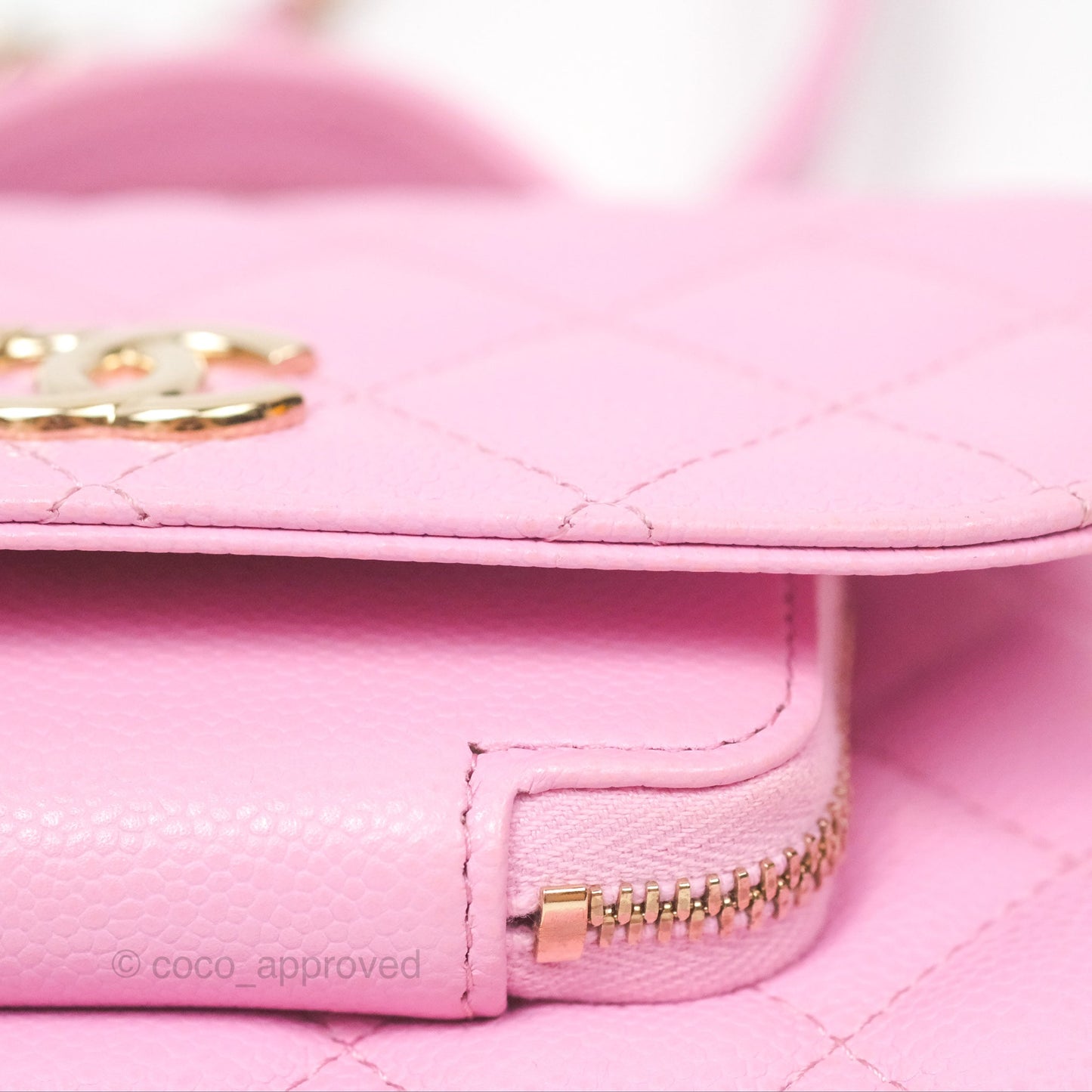 Chanel Business Affinity Clutch With Chain Pink Caviar Gold Hardware