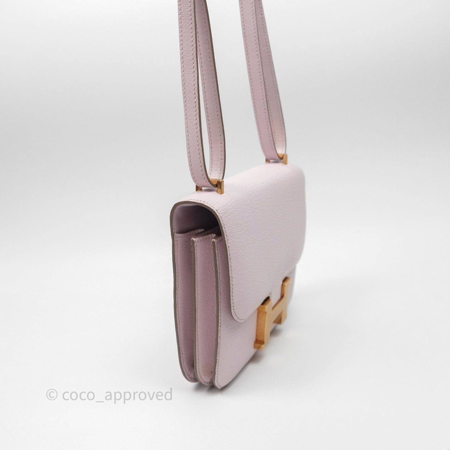 Hermès Constance Mini 18cm Mauve Pale Chevre Mysore Rose Gold Hardware