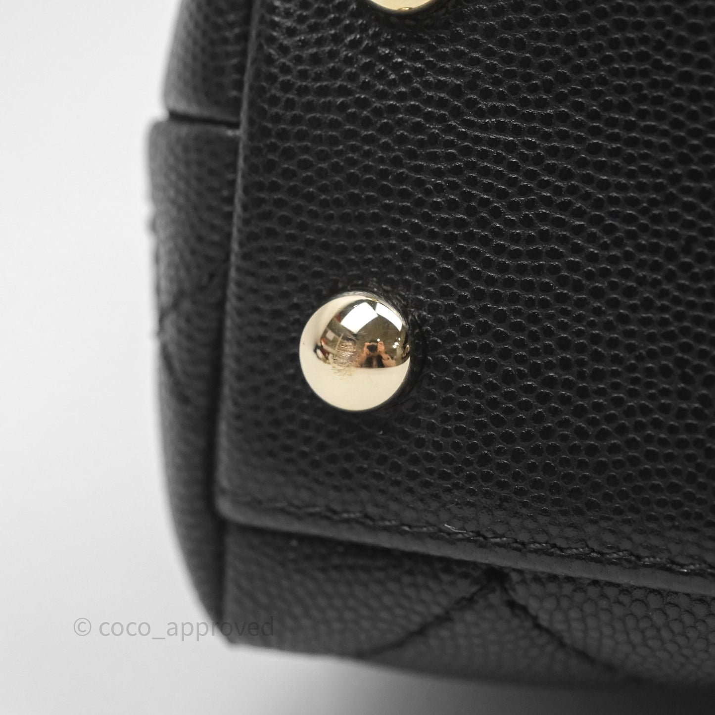 Chanel Mini Coco Handle Quilted Black Caviar Gold Hardware