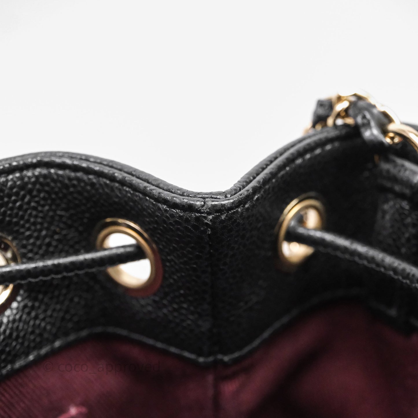 Chanel Business Affinity Drawstring Bucket Bag Black Caviar Gold Hardware