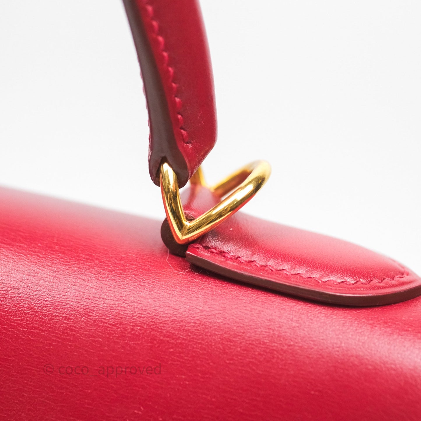Hermès Vintage Kelly 32 Sellier Rouge Hermes 55 Box Leather Gold Hardware