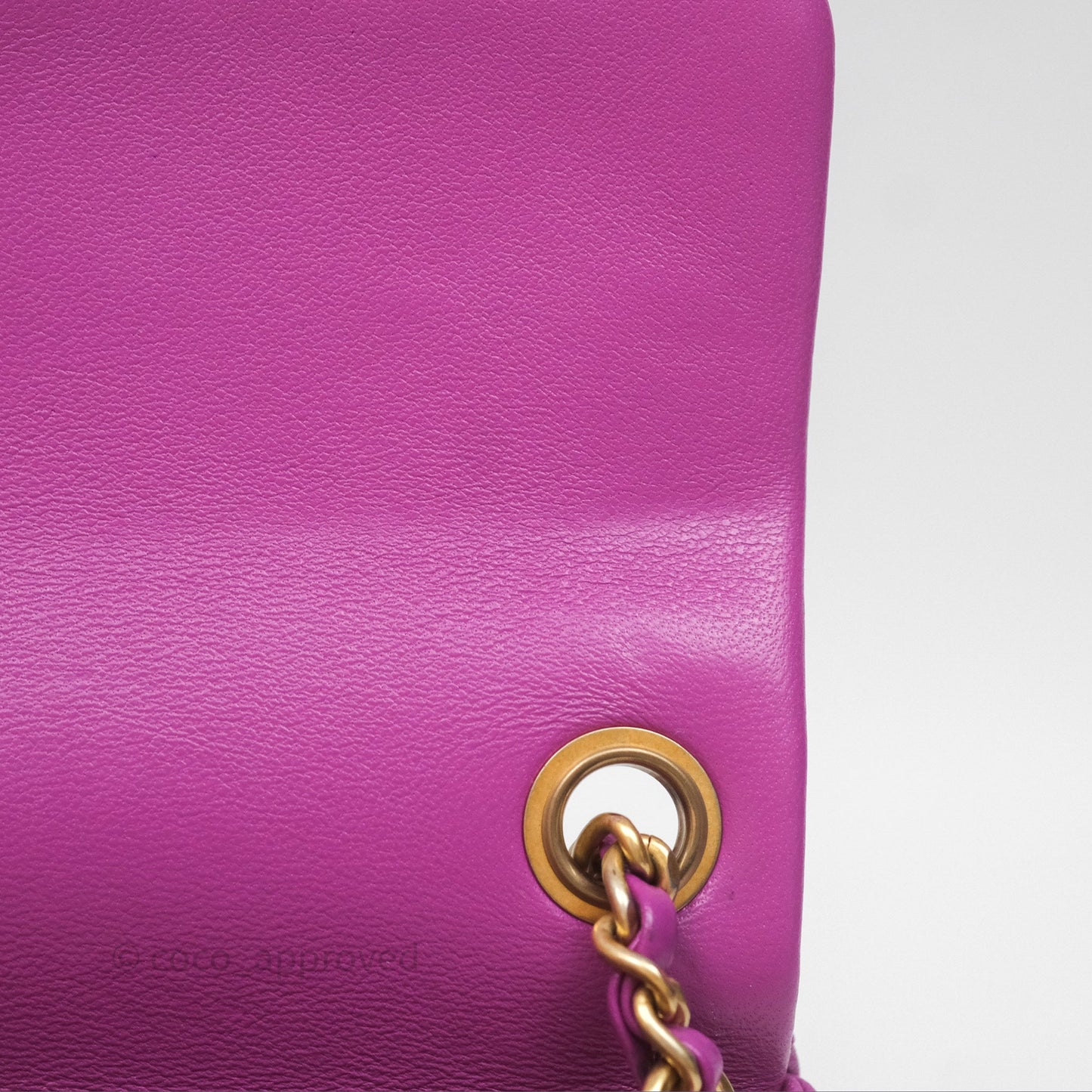 Chanel Mini Rectangular Pearl Crush Quilted Purple Lambskin Aged Gold Hardware