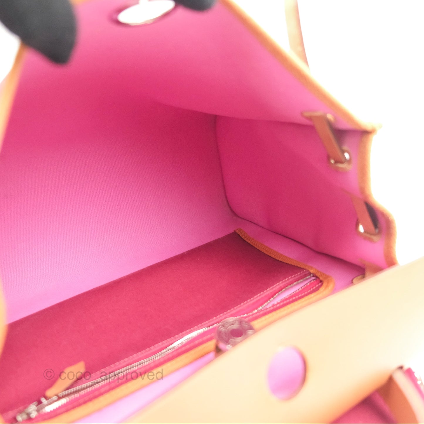Hermès Herbag Zip 31 Retourne Rose Bubblegum Rubis Nature Canvas Palladium Hardware