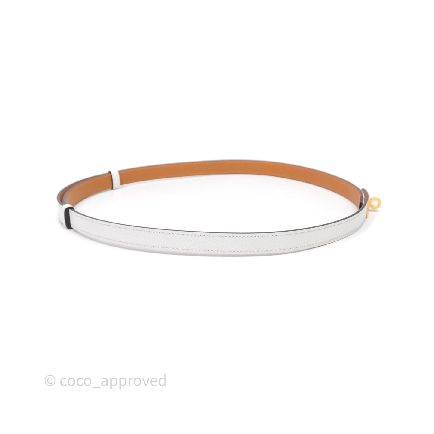 Hermès Kelly Buckle Belt Blanc Epsom Gold Hardware