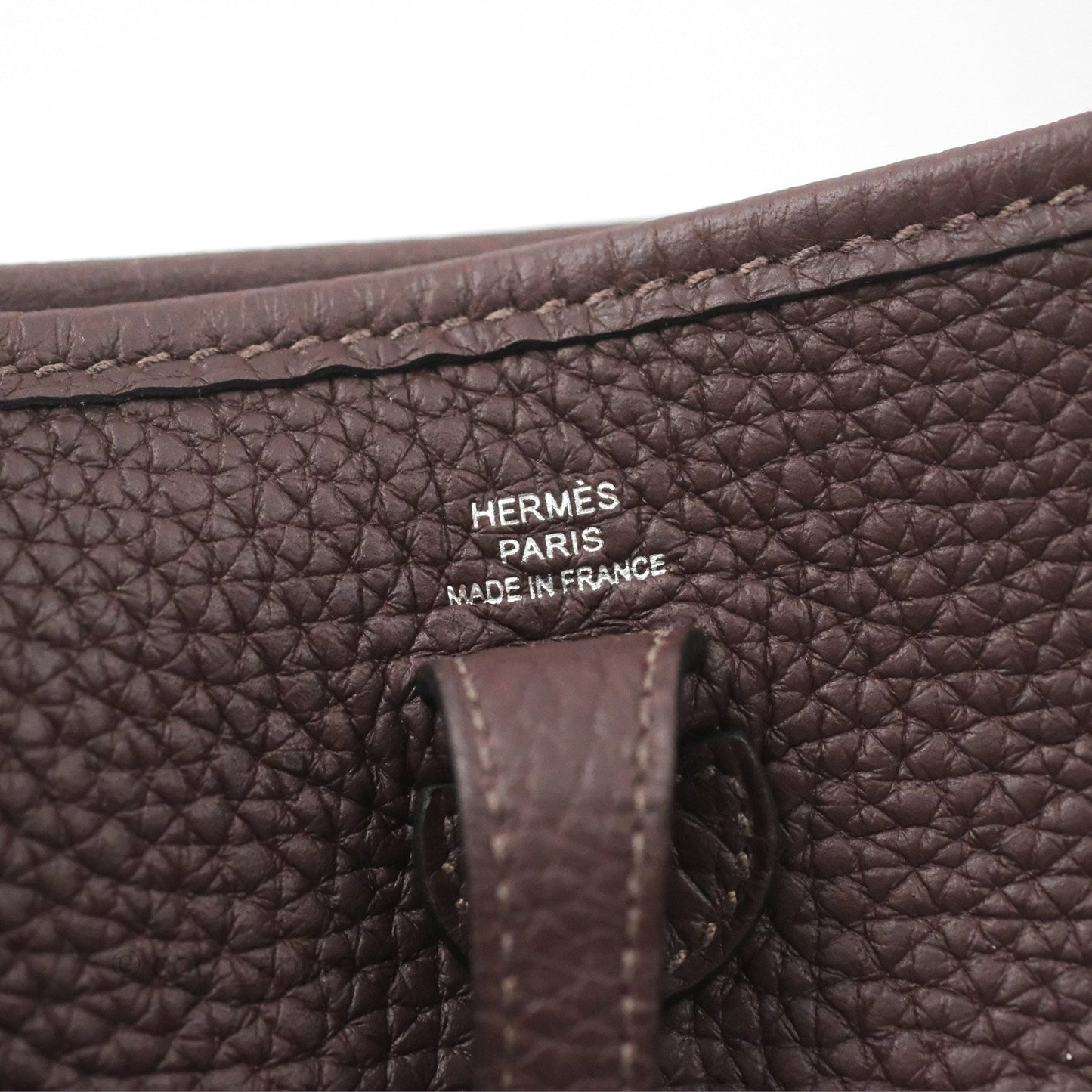 Hermès Mini Evelyne 16 Rouge Sellier Clemence Rose Confetti-Blanc Palladium Hardware