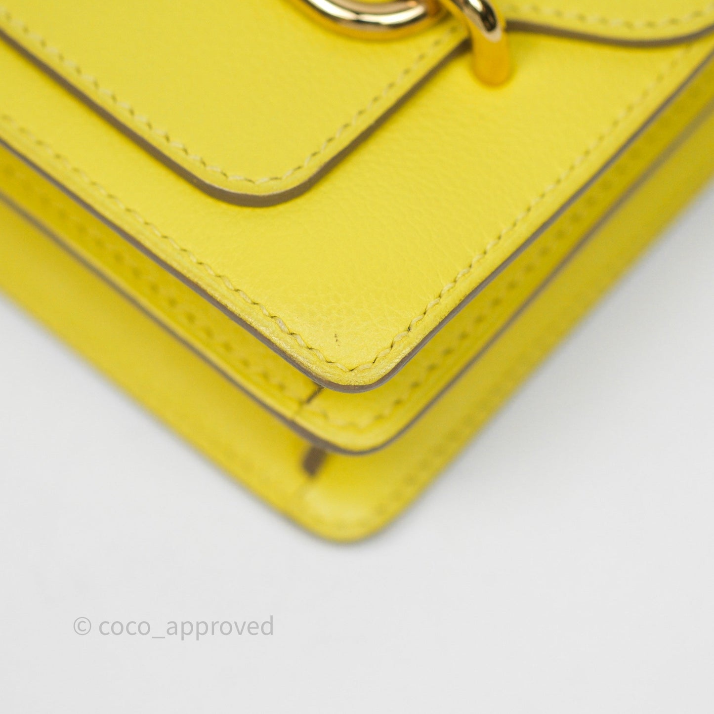 Hermès Roulis Mini 18 Lime 9R Evercolor Gold Hardware