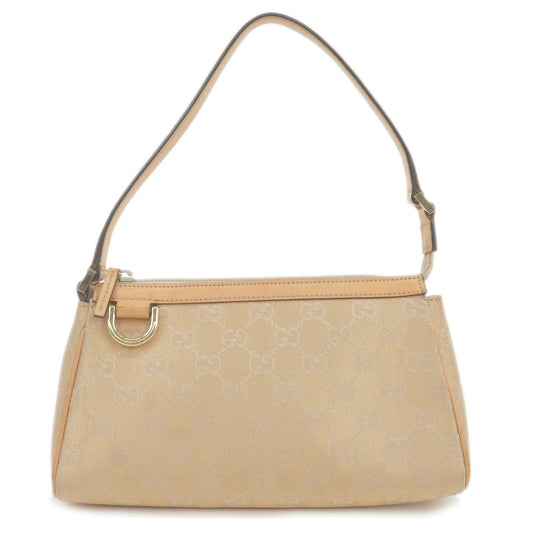 Luxury Gucci Abbey GG Canvas Leather Shoulder Bag Pouch Beige 145750