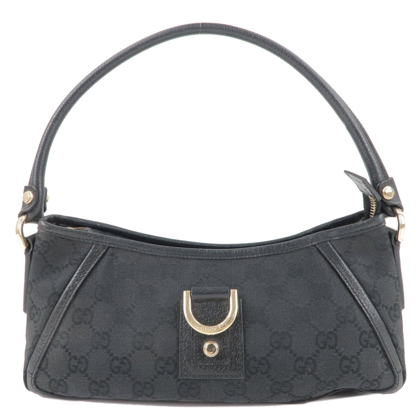 Luxury Gucci Abbey GG Canvas Leather Shoulder Bag Black 130939