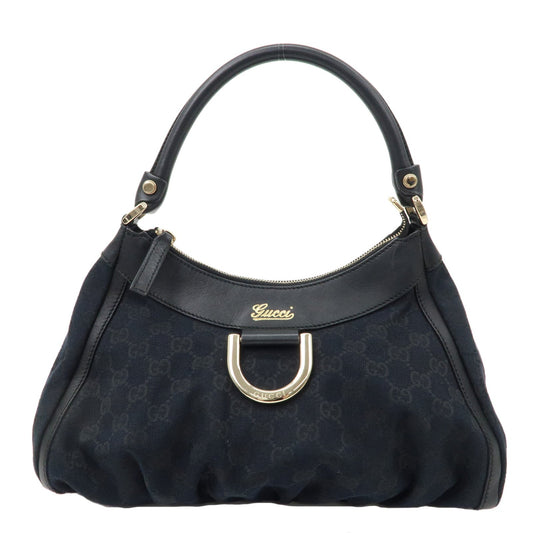Luxury Gucci Abbey GG Canvas Leather Shoulder Bag Black 190525