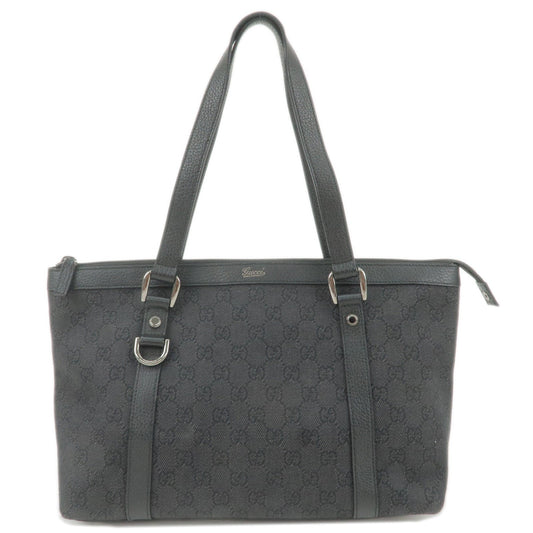 Luxury Gucci Abbey GG Canvas Leather Tote Bag Hand Bag Black 268640