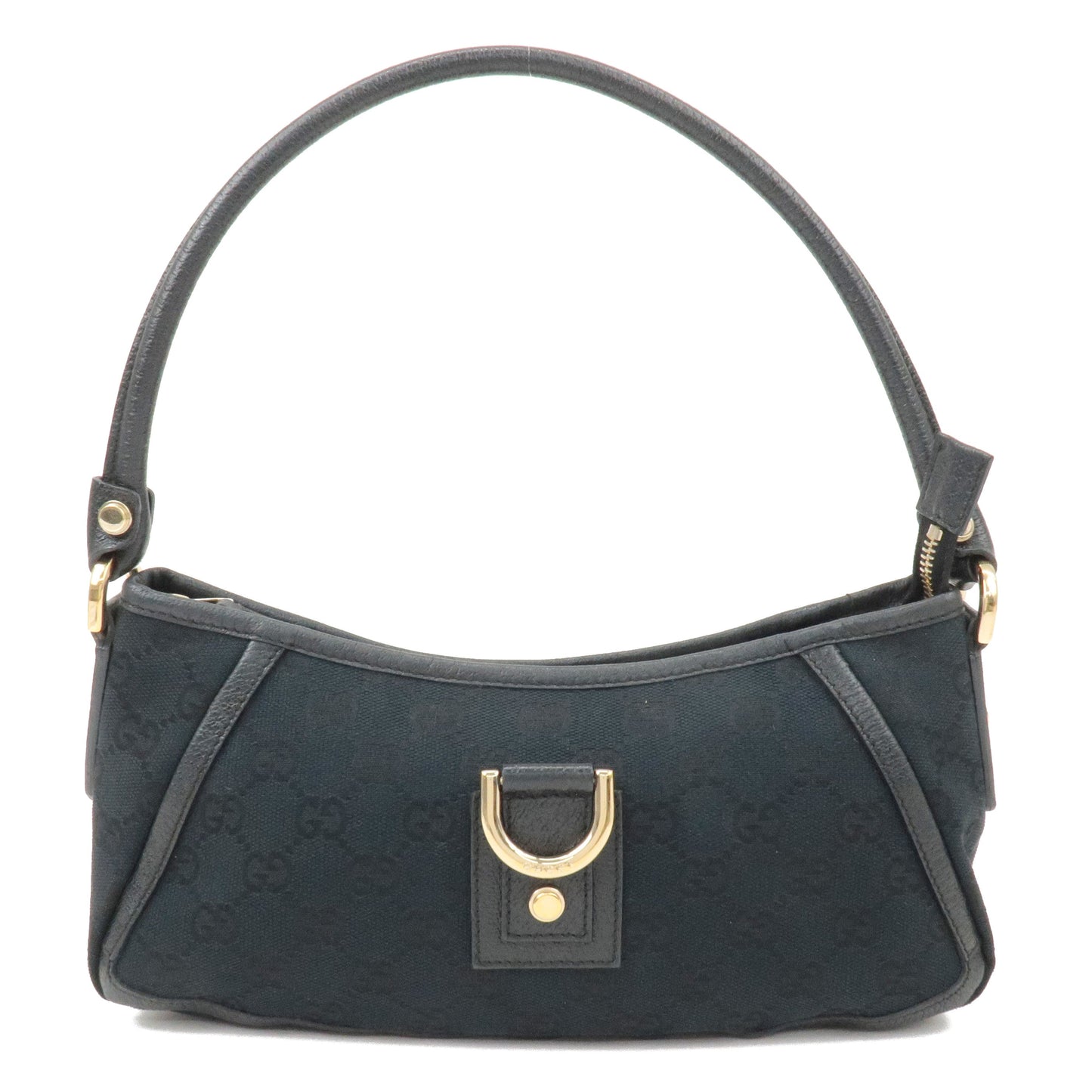 Luxury Gucci Abbey GG Canvas Leather Shoulder Bag Black 130939