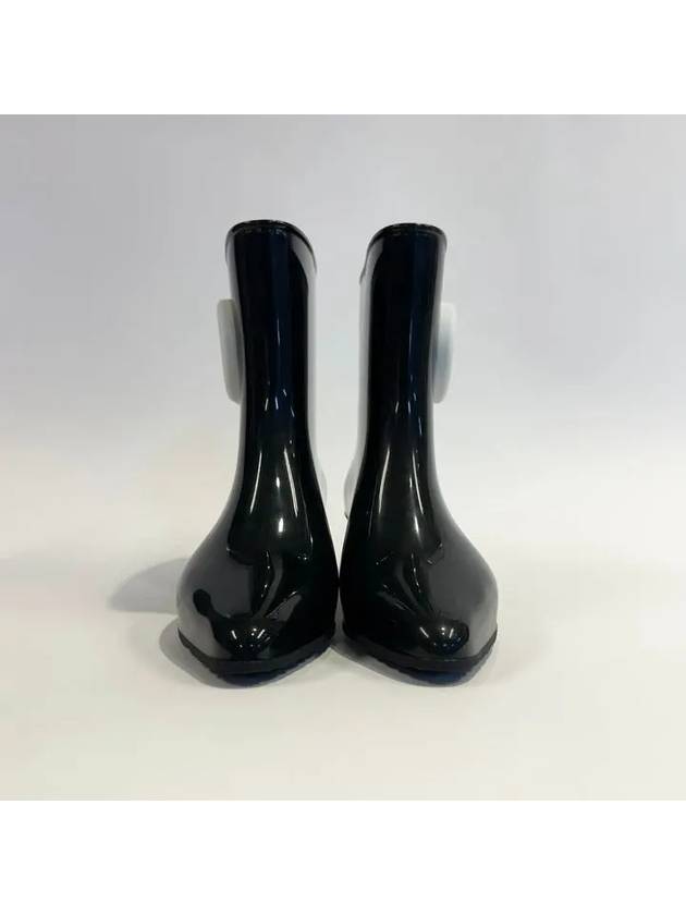 Luxury Gucci Trending 2025 Interlocking G Shiny Rubber Ankle Middle Boots Black