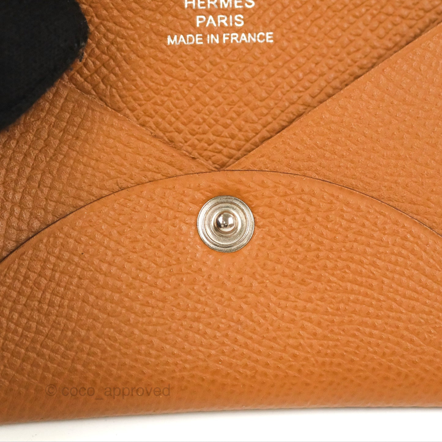 Hermès Calvi Card Holder Gold Epsom