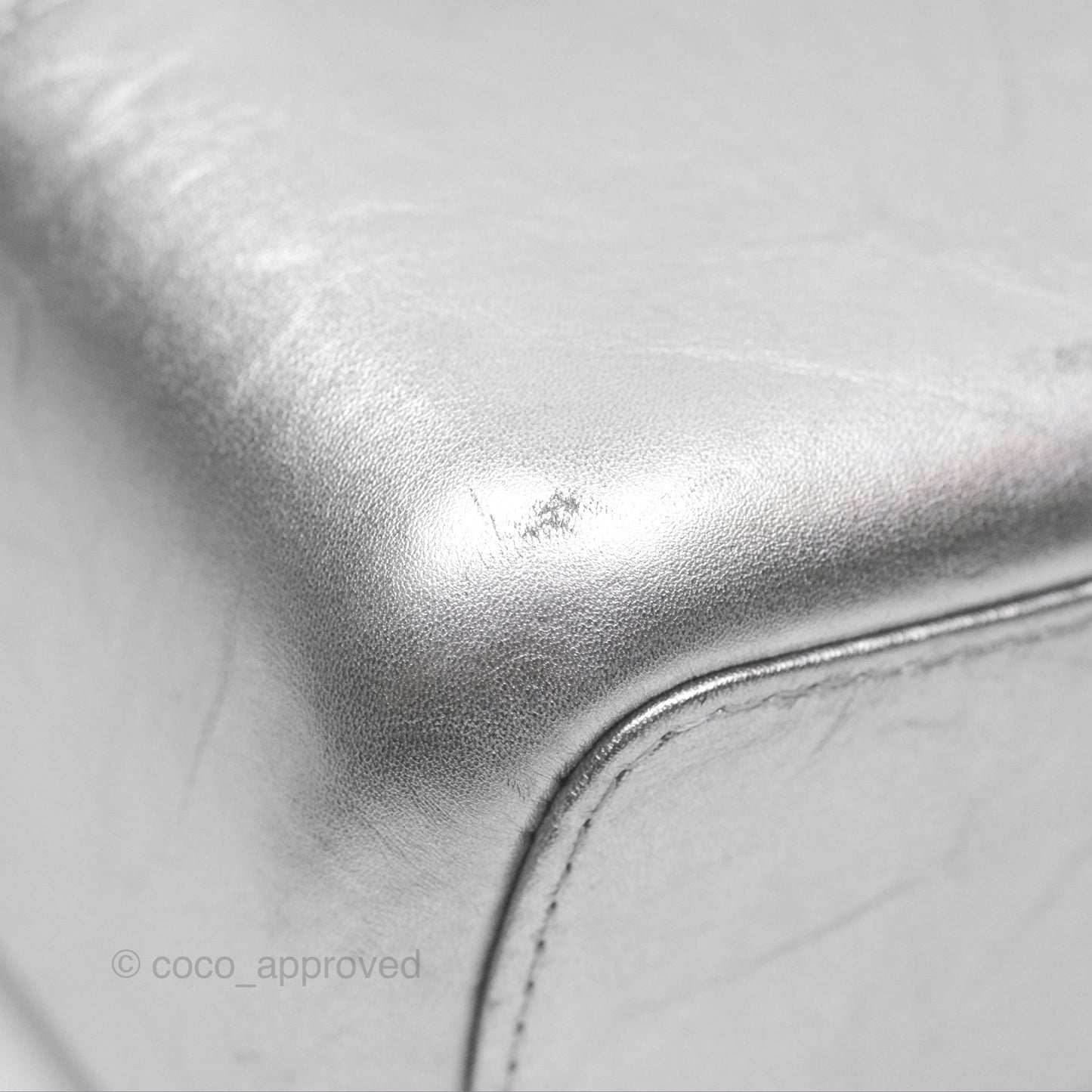 Chanel Large Gabrielle Hobo Metallic Silver Aged Calfskin Mixed Hardware