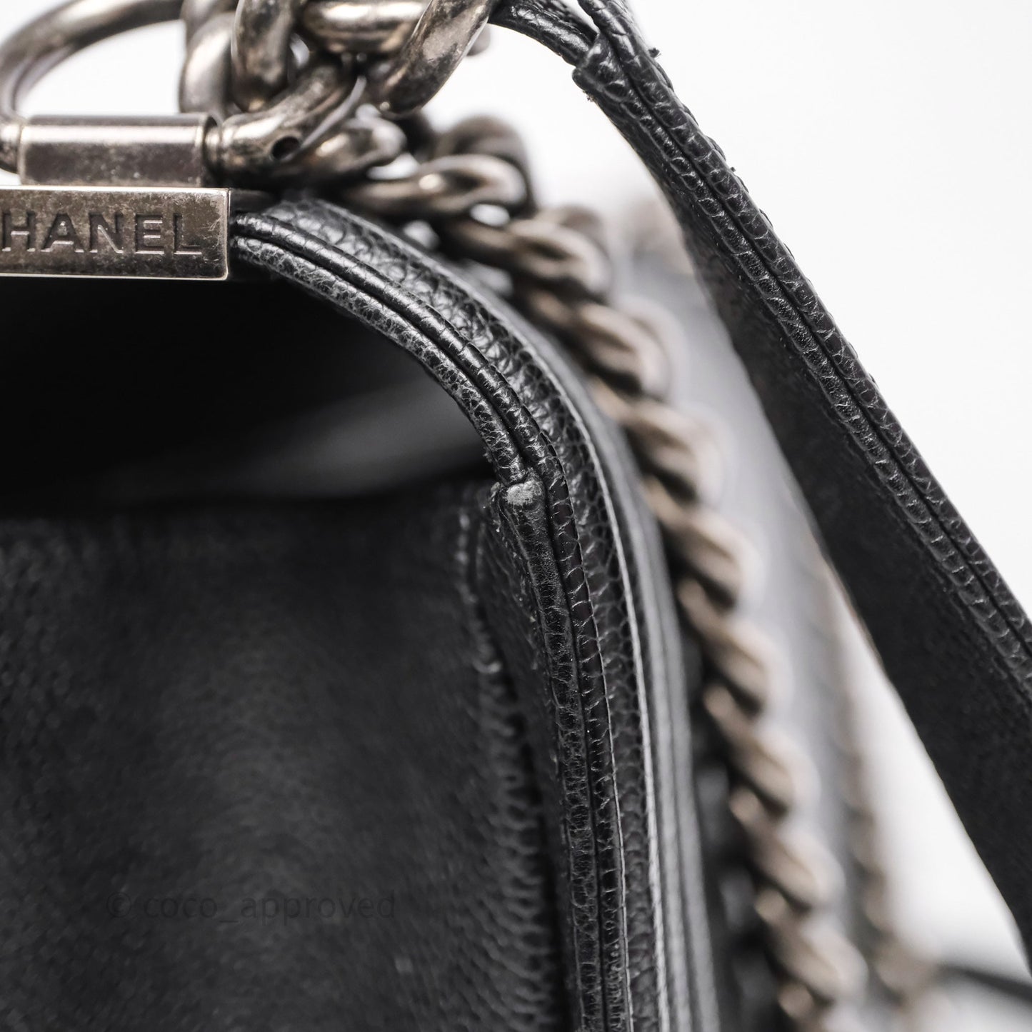 Chanel Quilted New Medium Boy Black Caviar Ruthenium Hardware