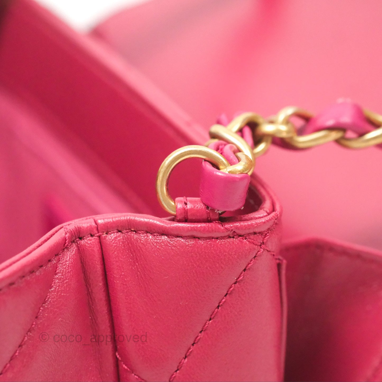 Chanel Diamond Lock CC Flap Bag Pink Lambskin Gold Hardware