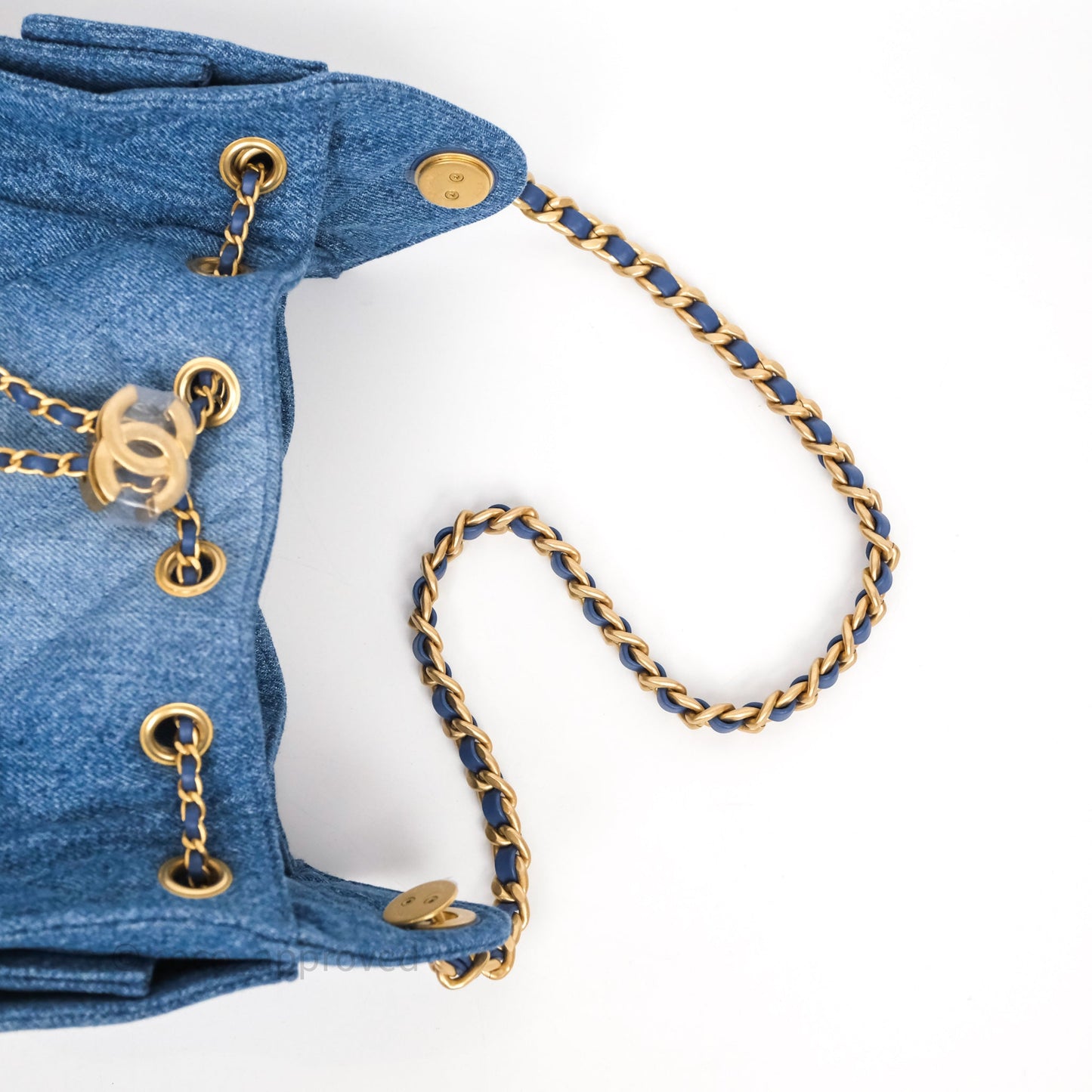 Chanel 25 Mini Washed Denim Aged Gold Hardware