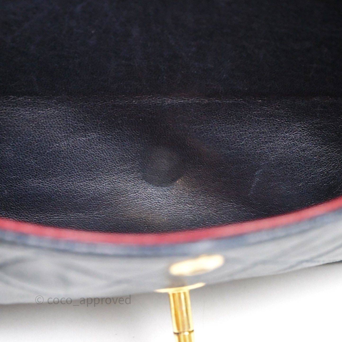 Chanel Vintage M/L Lambskin Medium Double Flap Bag Navy 24K Gold Hardware