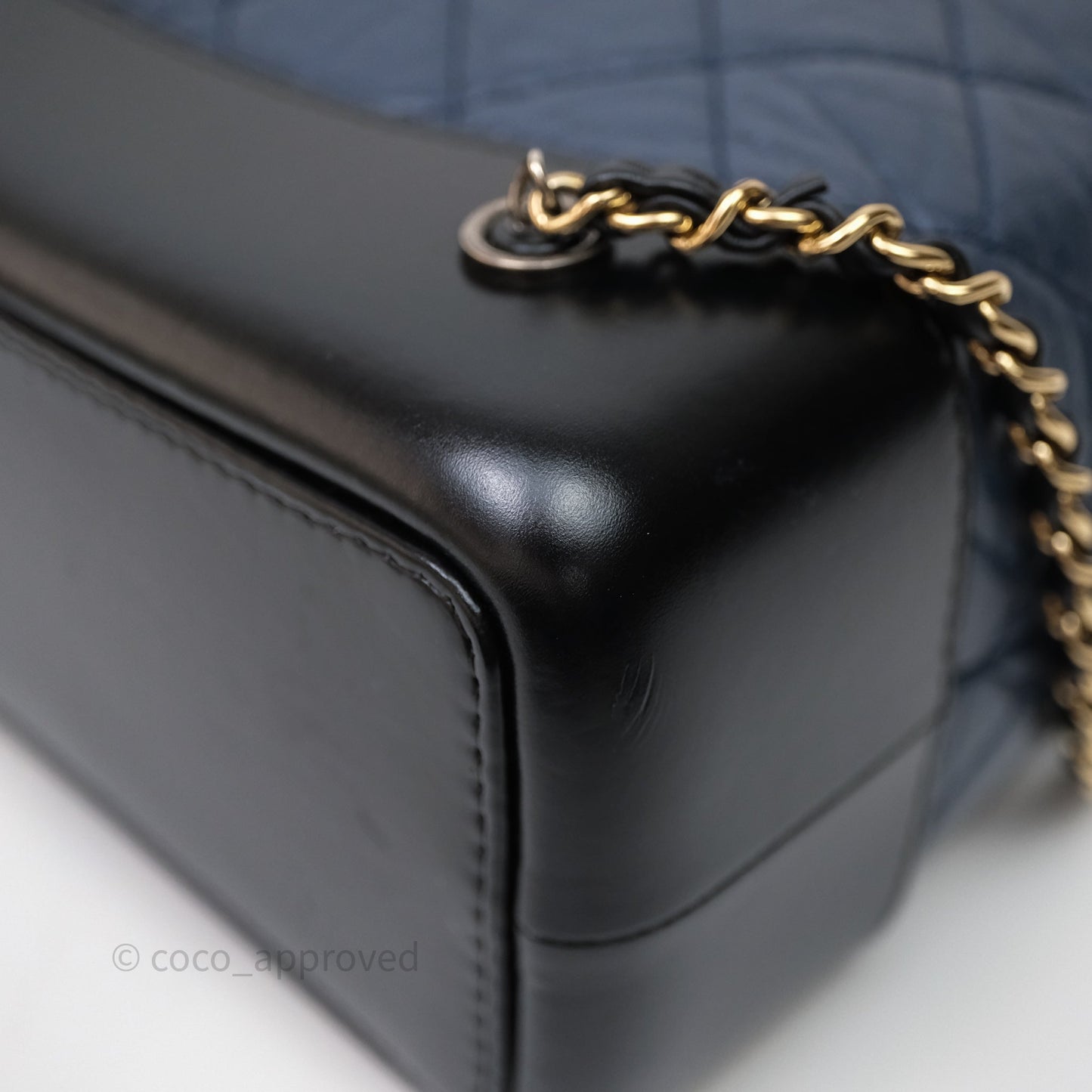 Chanel Gabrielle Backpack Blue Aged Calfskin Small