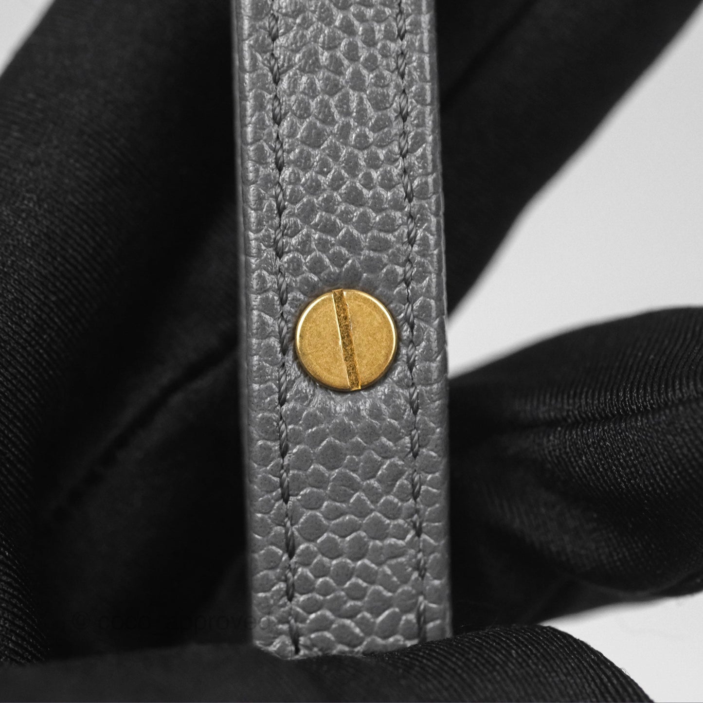 Chanel Boy Messenger Bag Grey Caviar Aged Gold Hardware