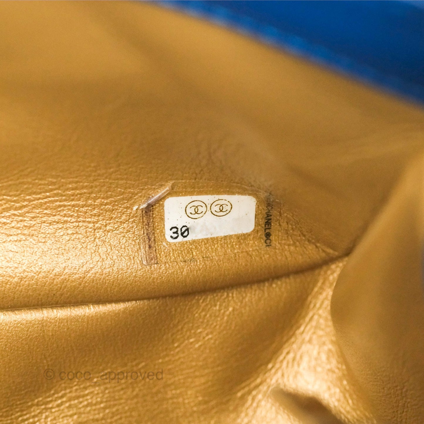 Chanel Pearl Crush Mini Rectangular Blue Lambskin Aged Gold Hardware